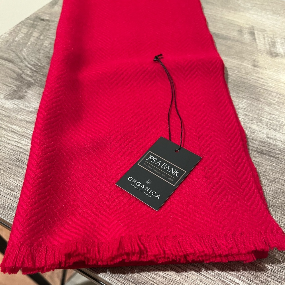 Jos. A. Bank 100% Organic Merino Wool Red Scarf